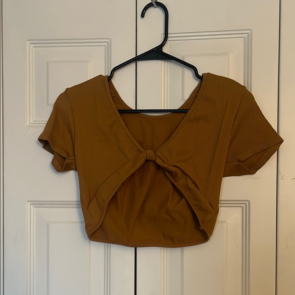 Women's Reversible Brown Knotted Top